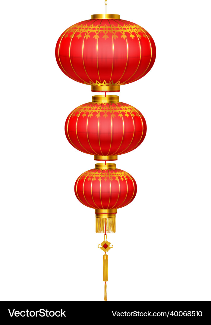 Triple chinese lantern composition Triple chinese lantern composition vector image