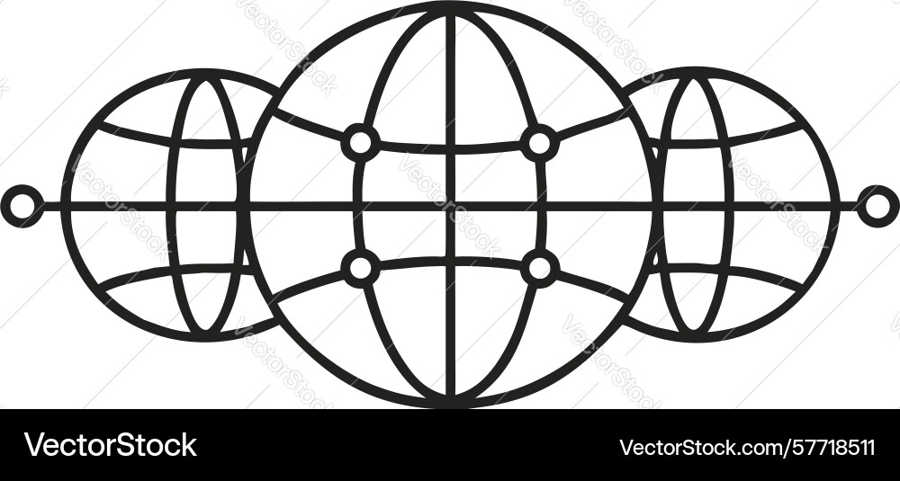 Abstract global connectivity data flow icon Vector Image