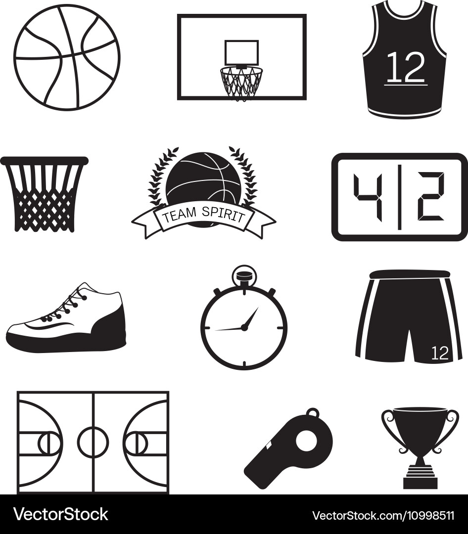 Basketball Icon Collection Vector Image