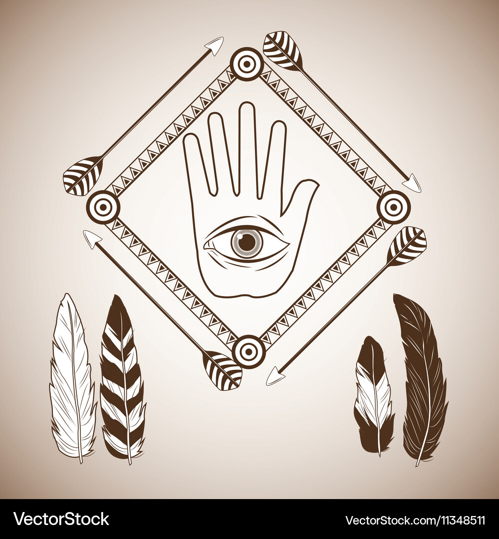 Boho style bohemic and ornament design Vector Image