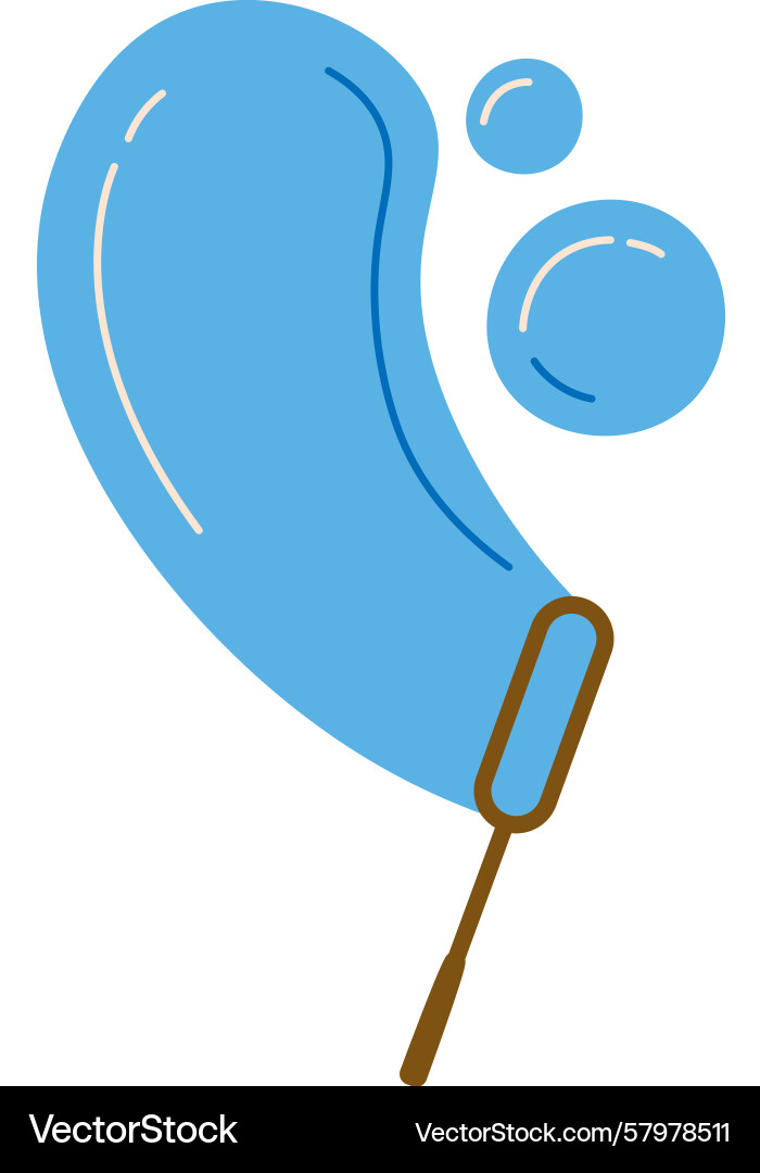 Bubble wand with soap bubbles Vector Image