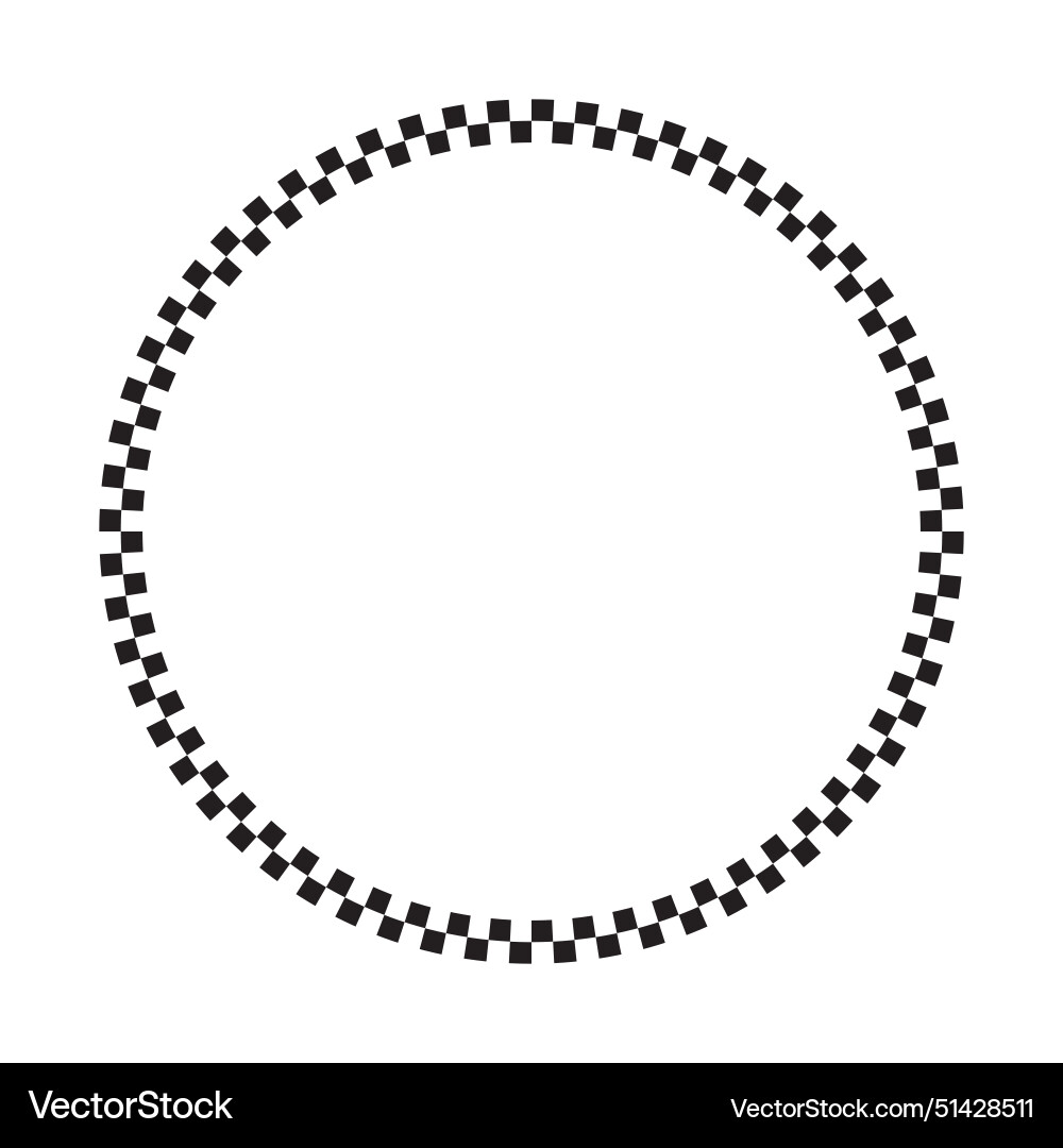 Circle frame with checkered print round vignette Circle frame with checkered print round vignette Vector Image