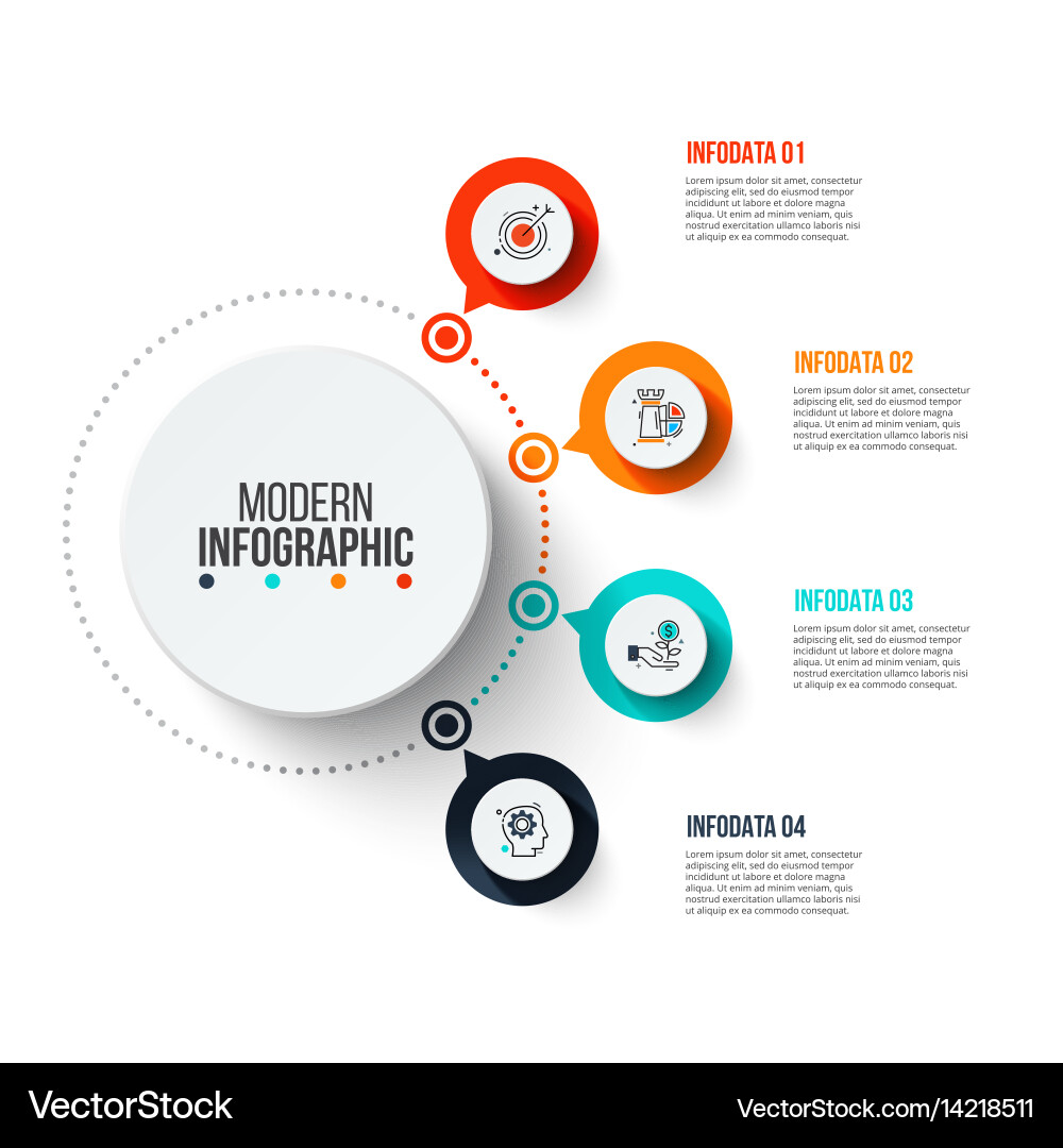 Data Process & Visualization Template Vector Image