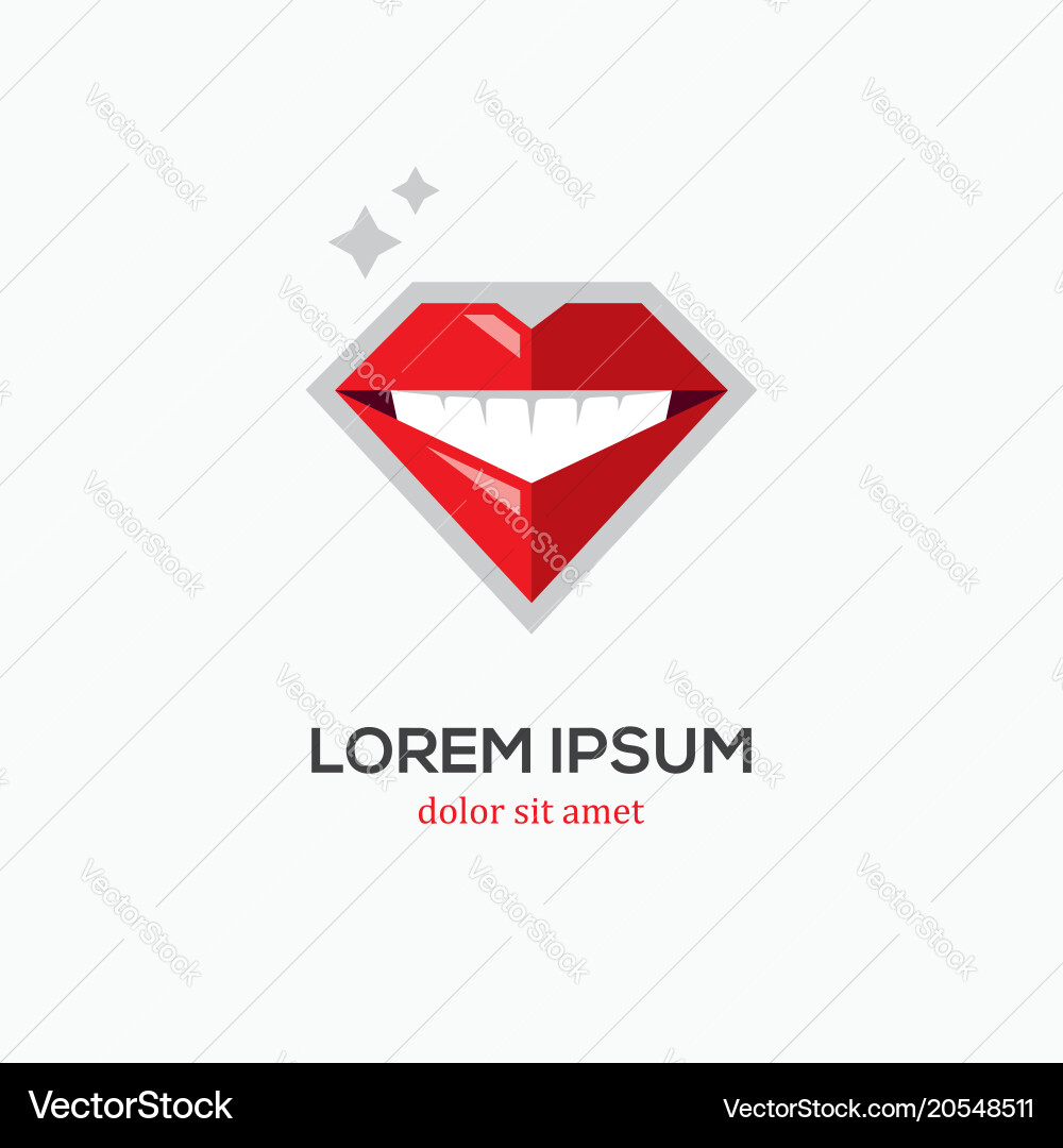 Diamond Smile Logo Vector Image