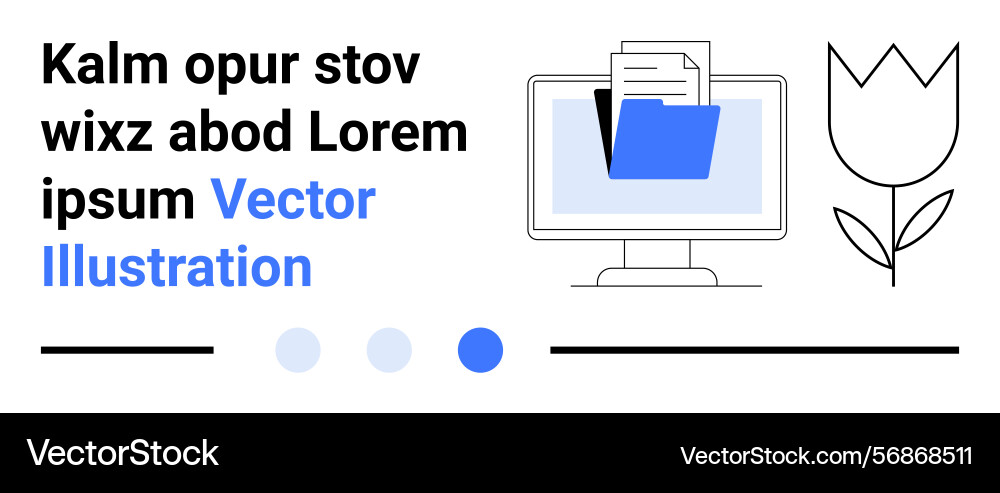 Digital document management with monitor vector image
