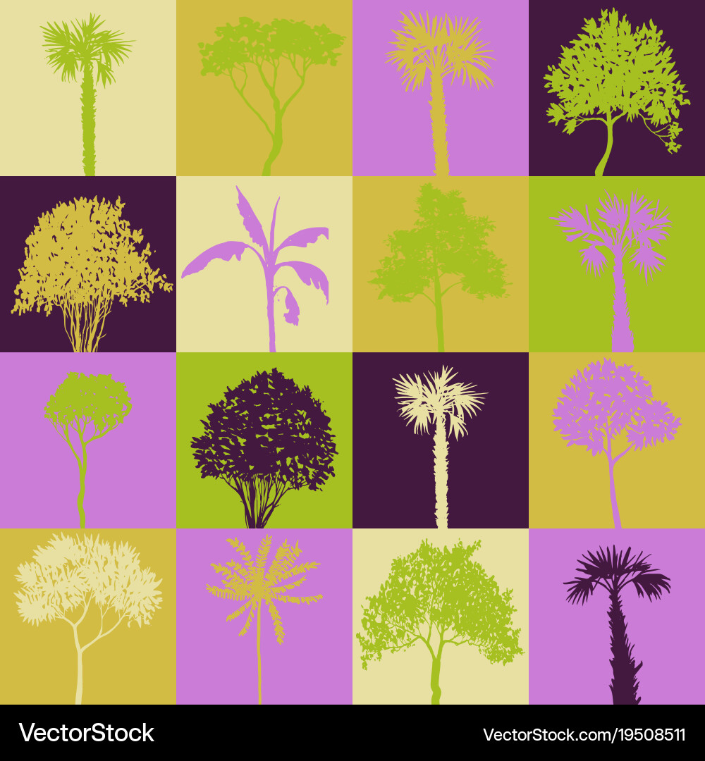 Geometric seamless pattern with trees vector image