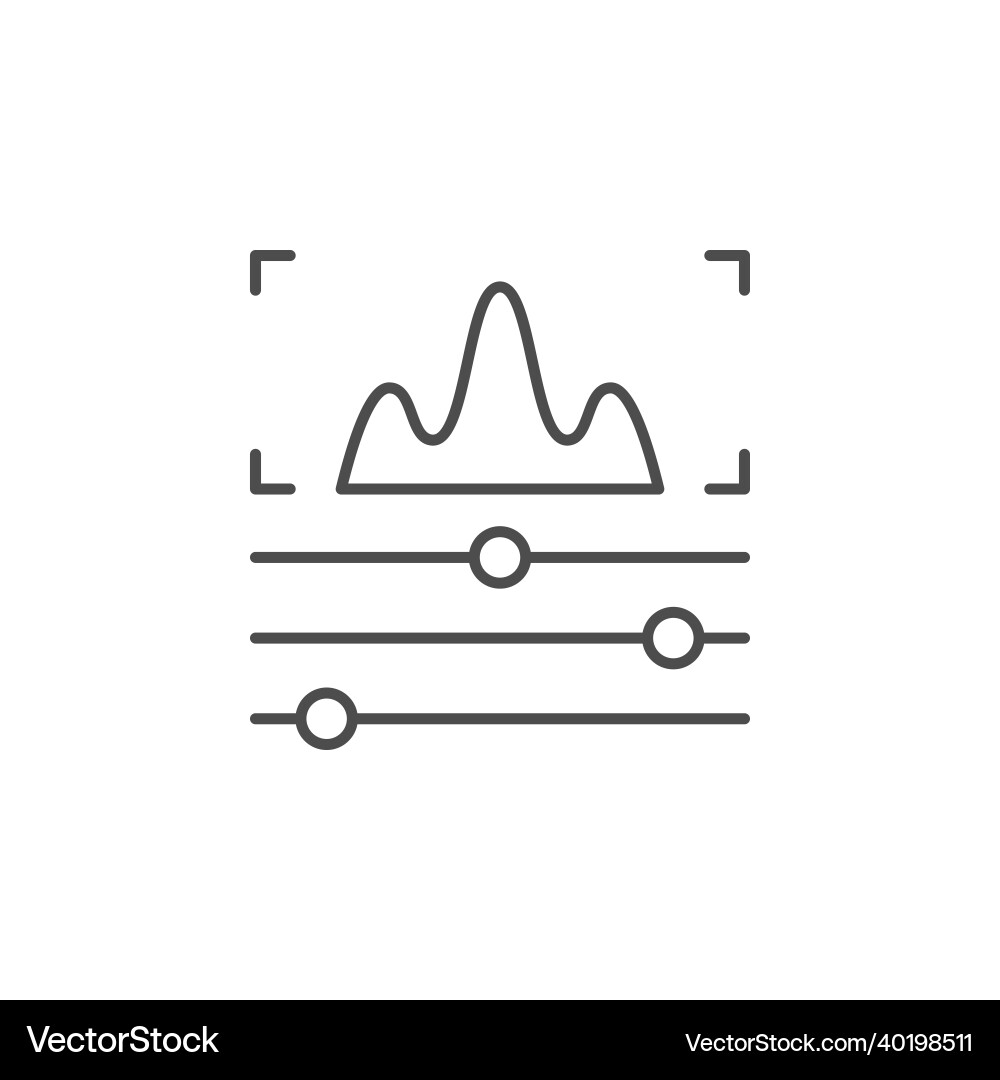Graph settings line outline icon Vector Image