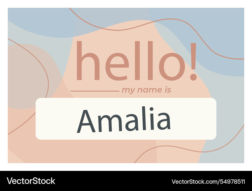 Hello my name is label Vector Image