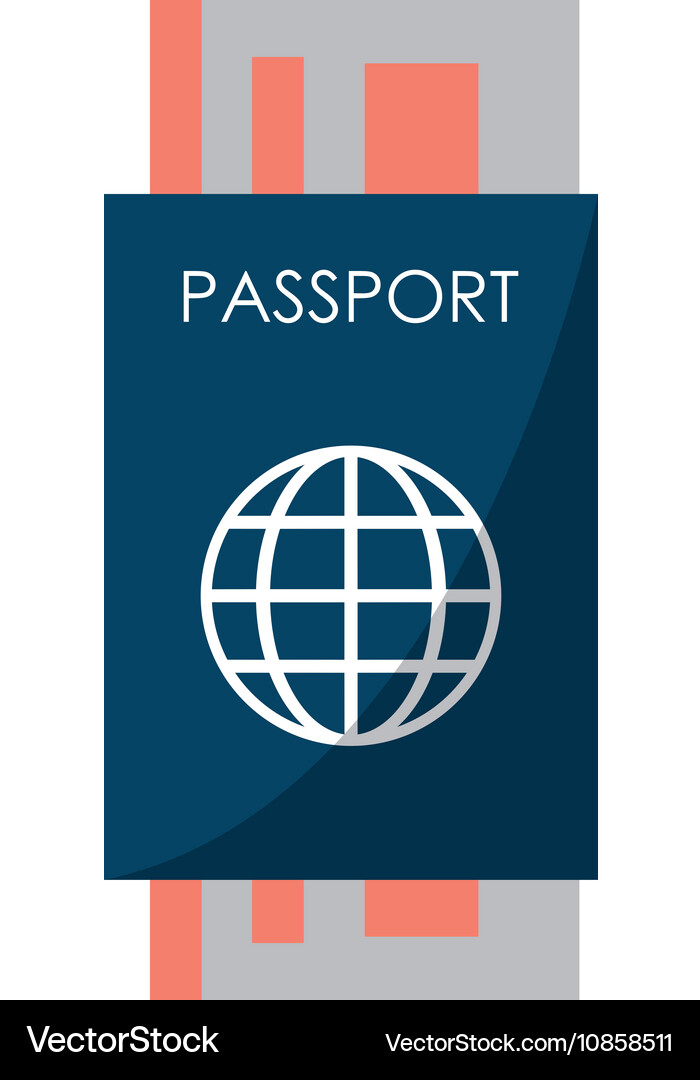 Isolated passport with global sphere design Vector Image