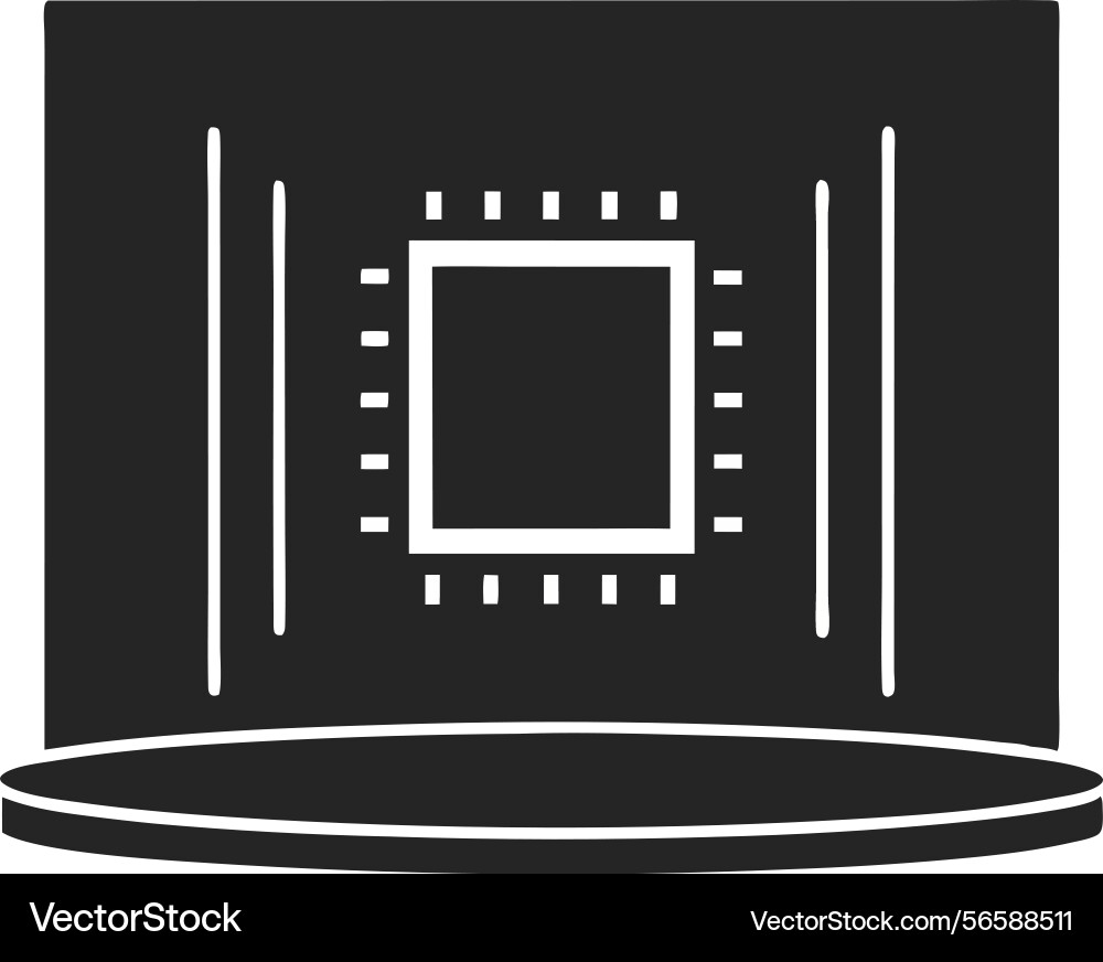 Minimalist of a computer chip displayed vector image