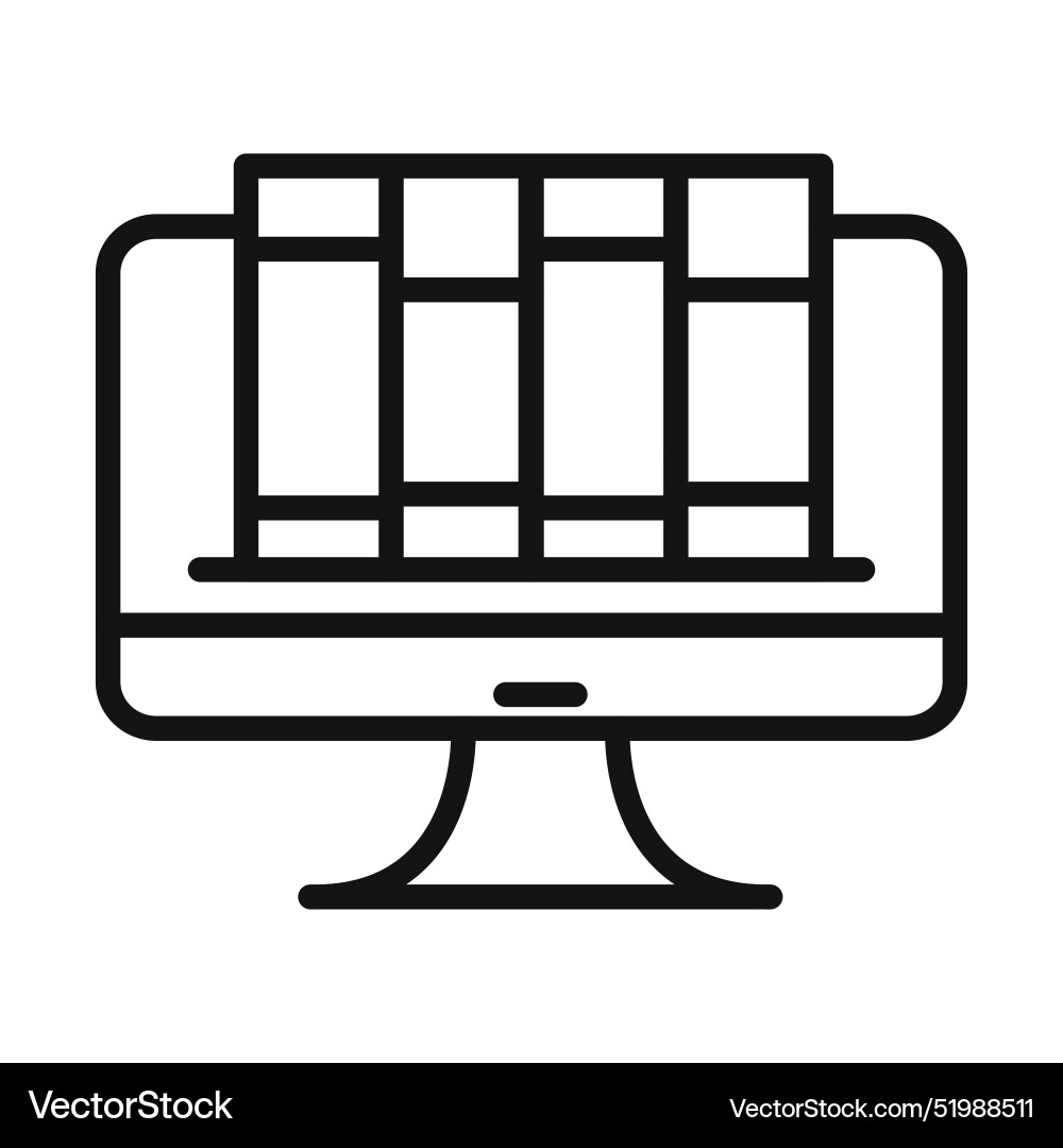 Online library icon mark in filled style Vector Image