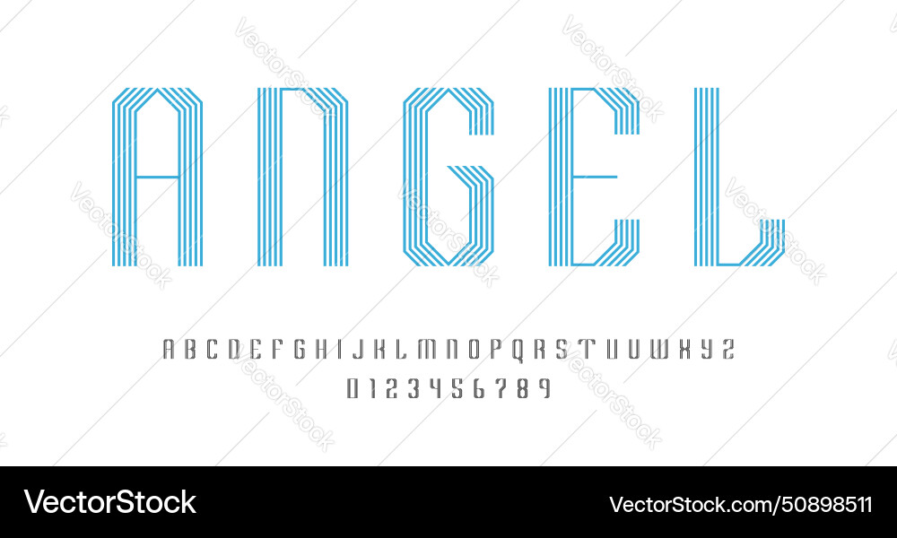 Set of alphabets font letters and numbers Set of alphabets font letters and numbers vector image