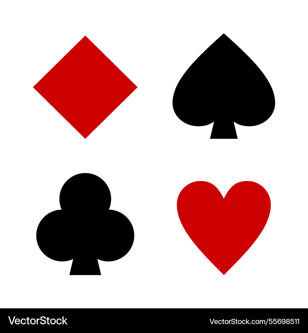 Set of playing card symbols on white background Vector Image