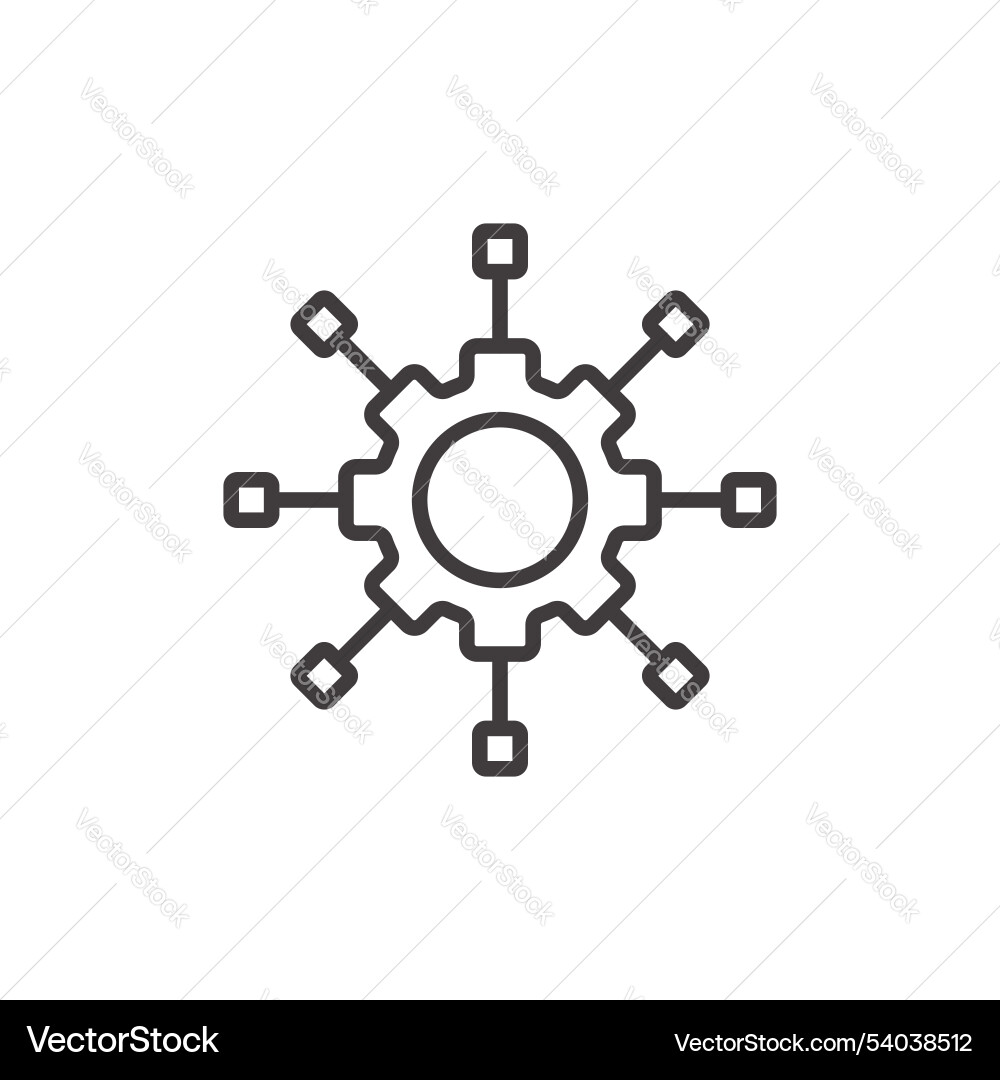 Algorithm stroke icon in black vector image