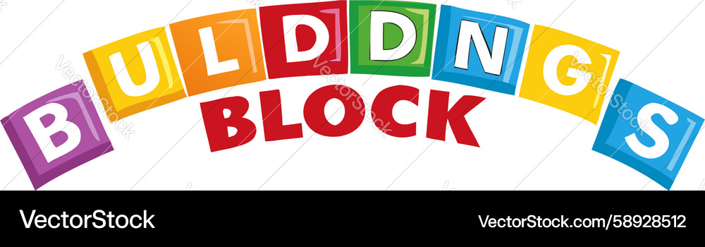 Building Block Text Banner Vector Image