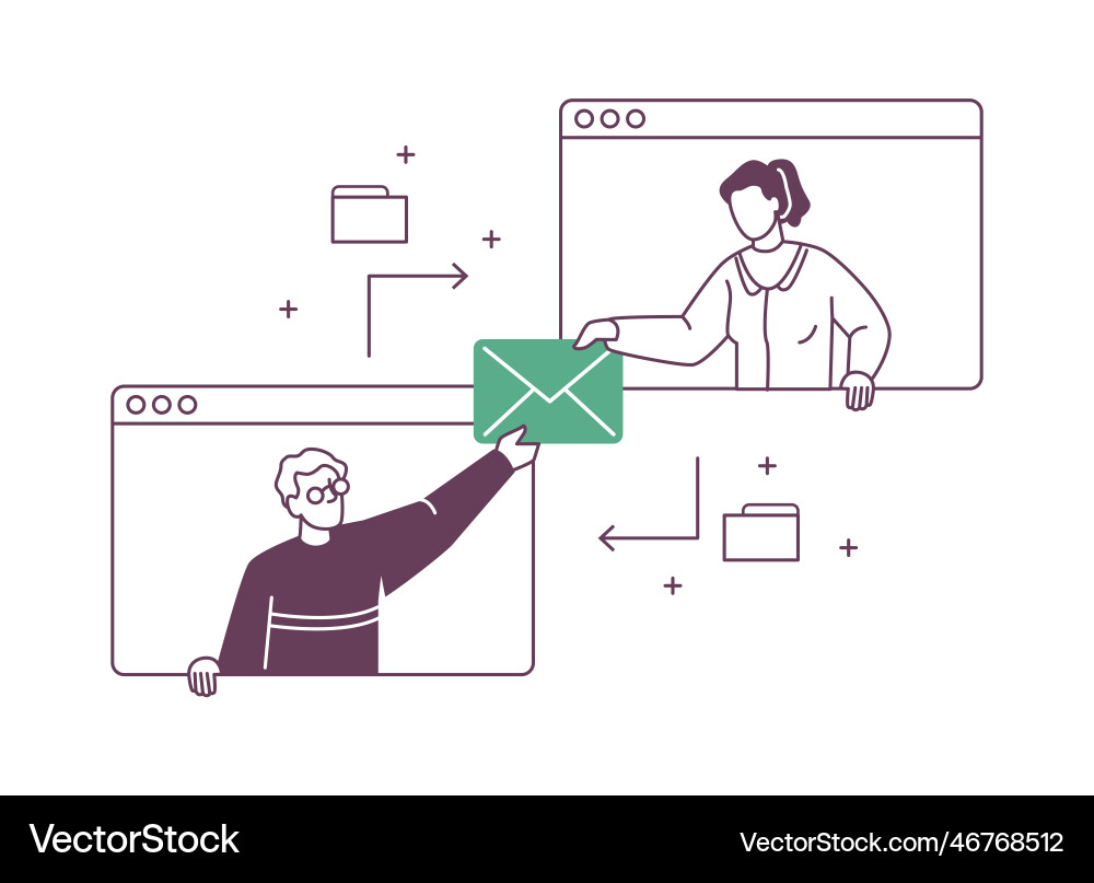 Business communication and interaction vector image