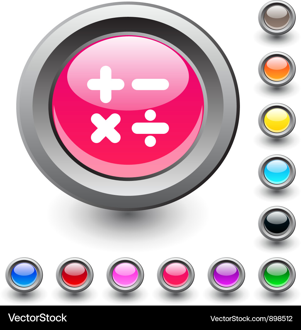 Calculate round button vector image
