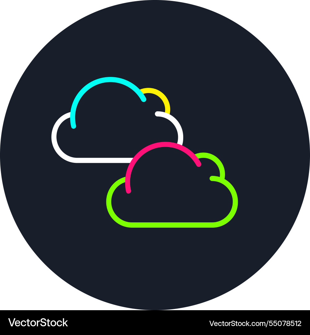 Clouds line multi color icon Vector Image
