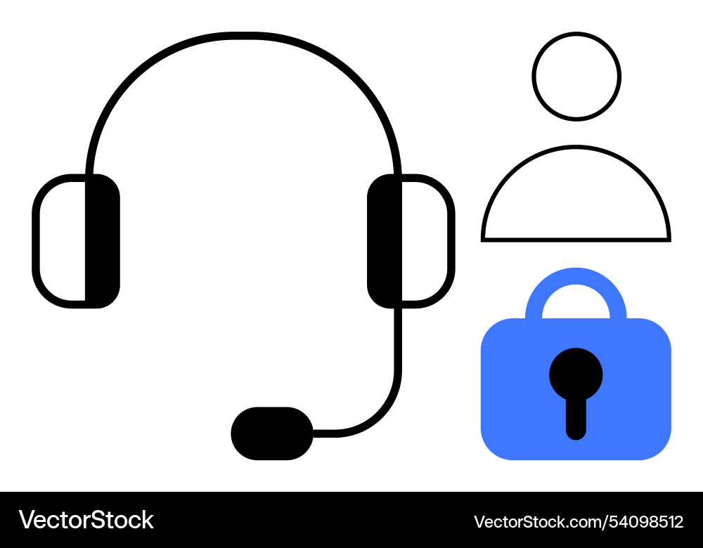Customer support headset with user profile Vector Image
