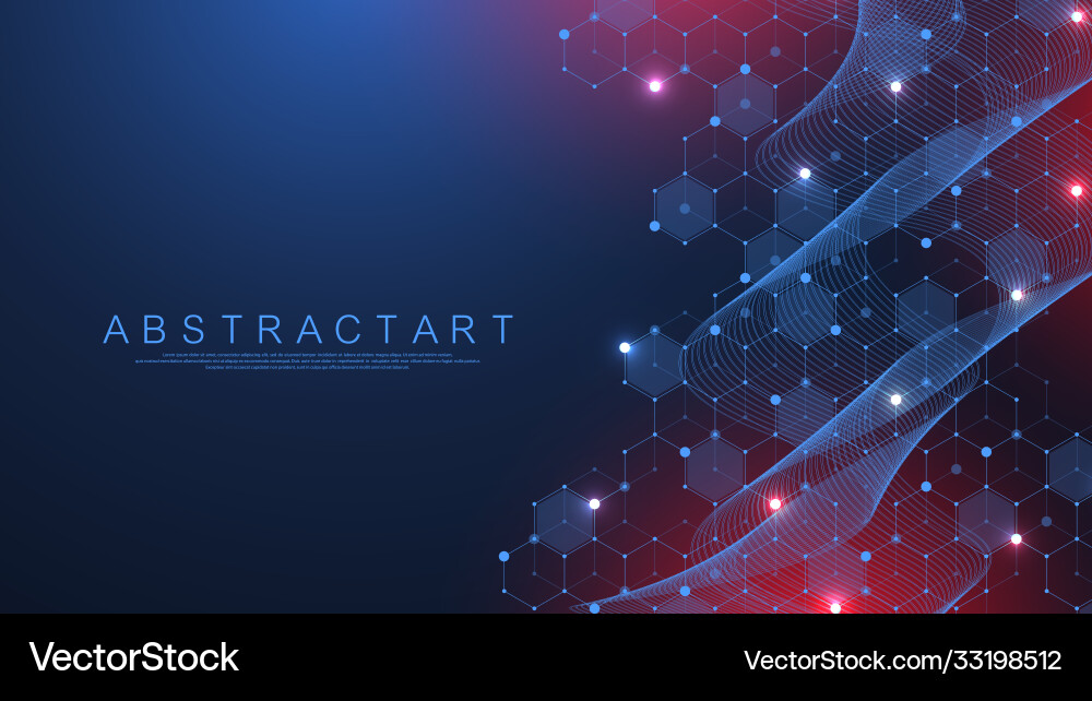 Molecular structure background science template vector image