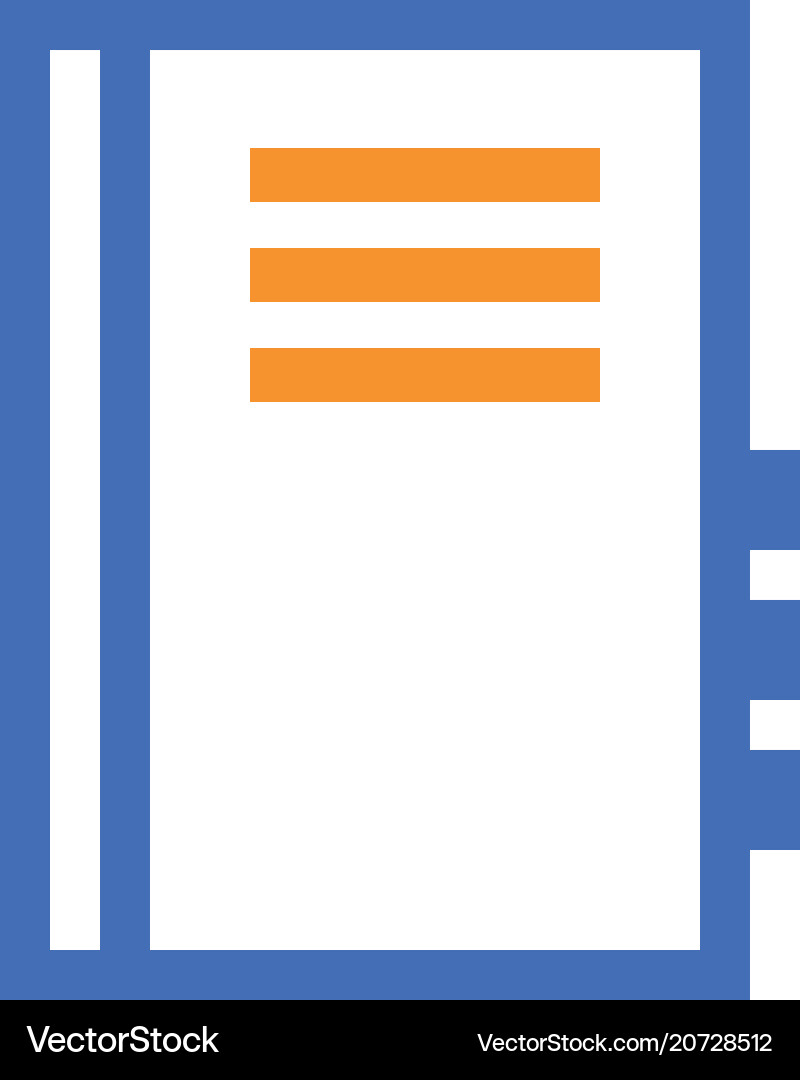 Notebook outline icon isolated document paper vector image