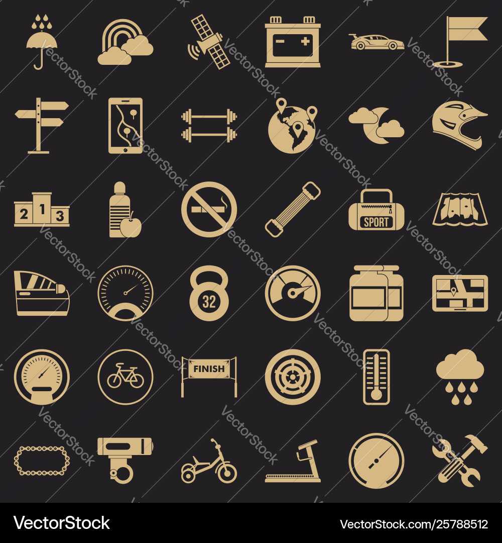 Riding icons set simple style Vector Image