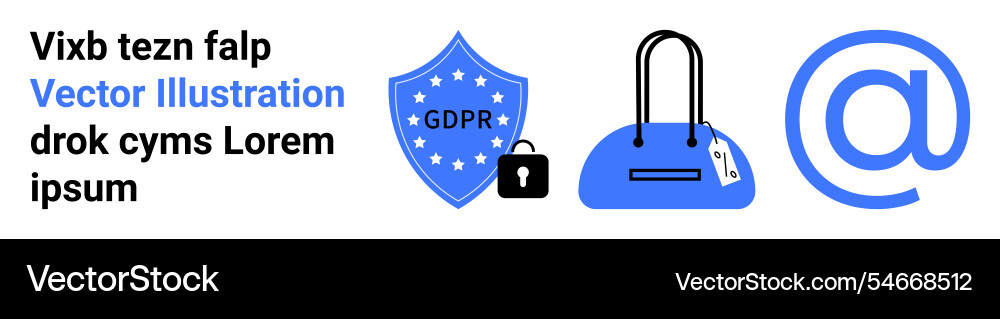 Security and communication elements with gdpr Security and communication elements with gdpr vector image