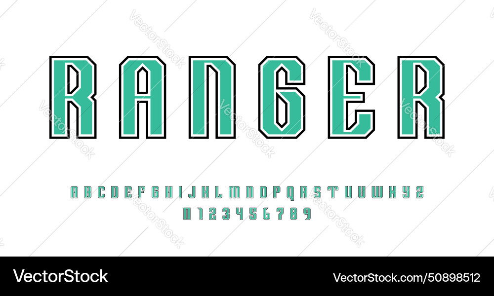 Set of alphabets font letters and numbers Set of alphabets font letters and numbers vector image