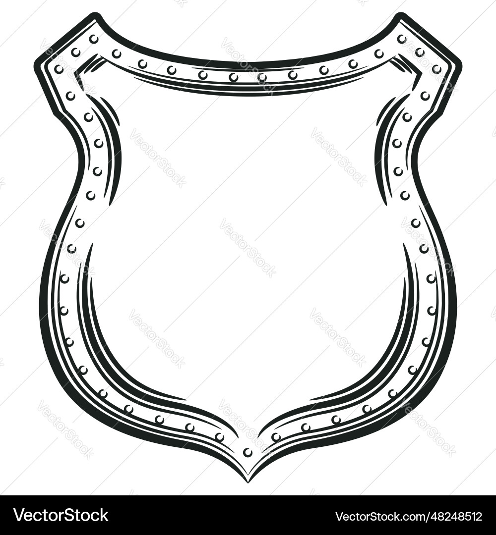 Sketch heraldry shield crest knight ornament Sketch heraldry shield crest knight ornament vector image