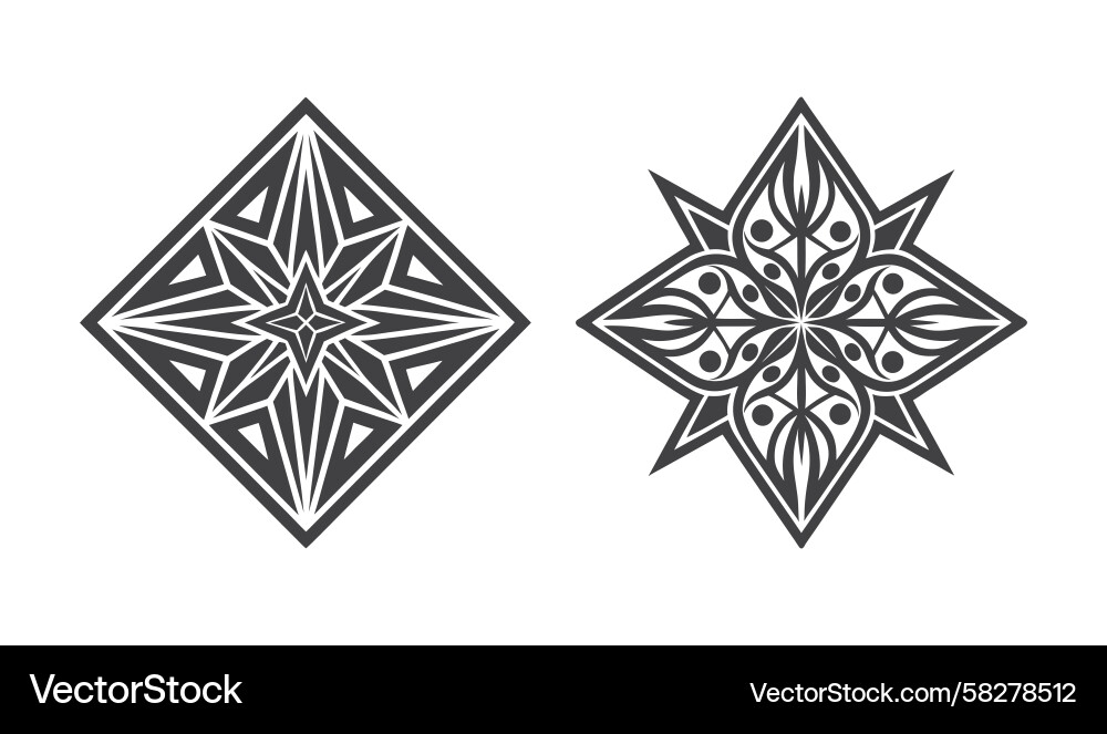 Symmetrical Starburst Patterns Vector Image