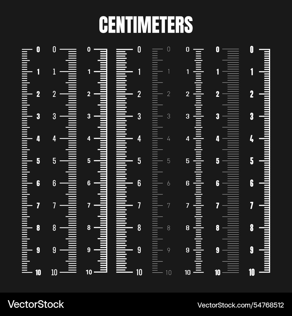 Vertical centimeter scale for measuring length Vertical centimeter scale for measuring length vector image