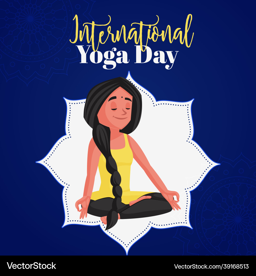 Banner Design des internationalen Yoga-Tages Banner Design des internationalen Yoga-Tages vektorbild