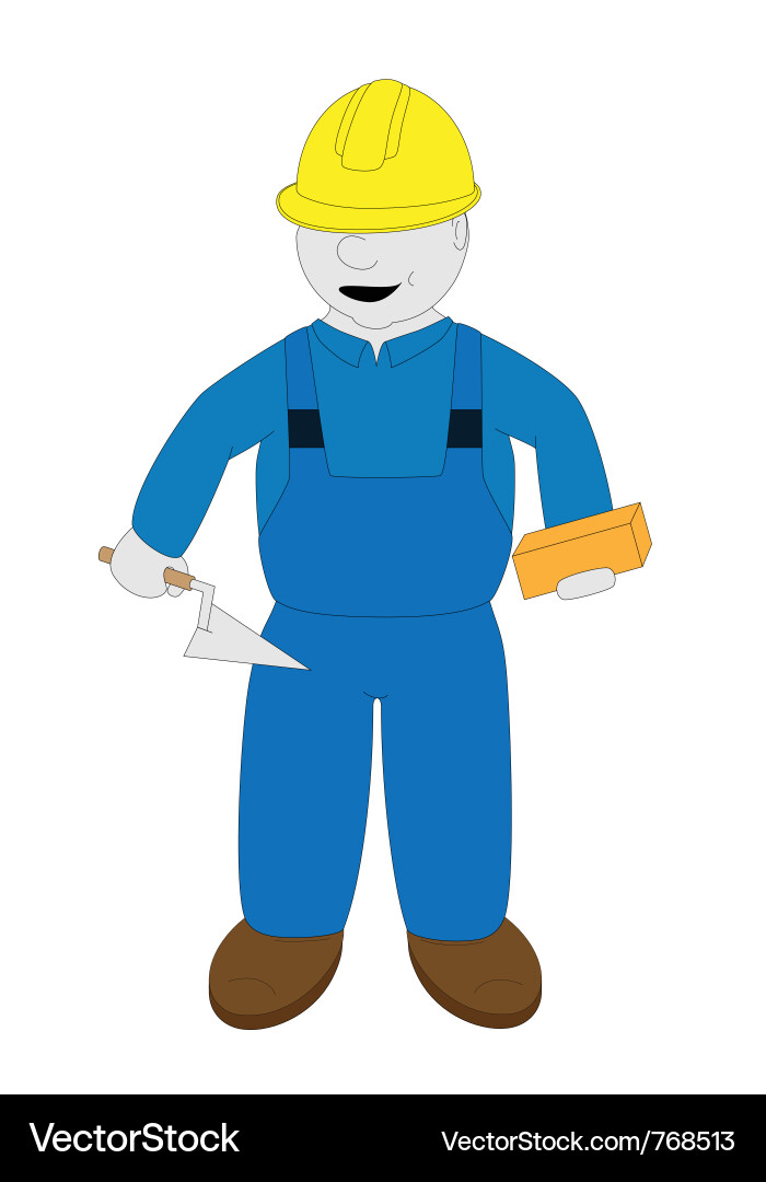 Bricklayer with Trowel Vector Image