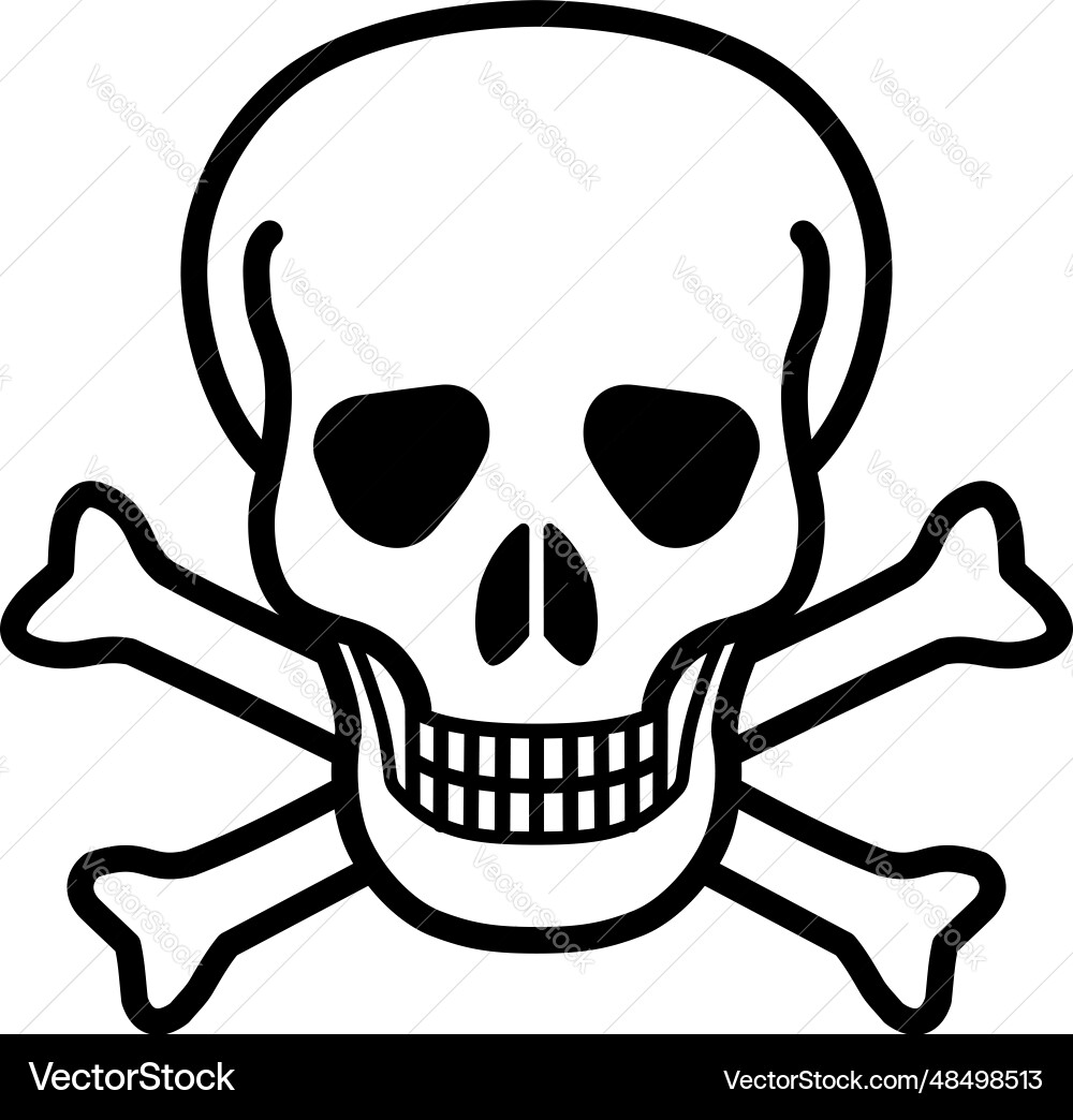 Classic poison skull and crossbones symbol vector image