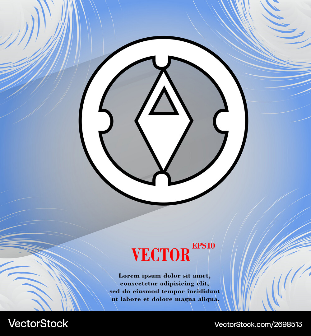Compass flat modern web button on a geometric Vector Image