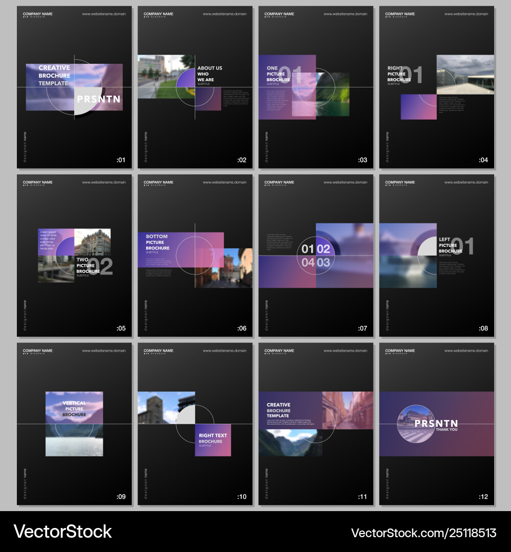 Minimal brochure templates with colorful gradient Minimal brochure templates with colorful gradient vector image