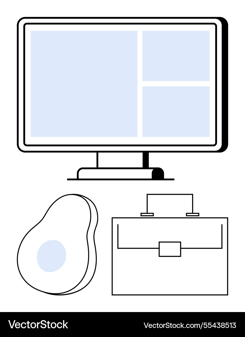 Monitor with grid layout avocado icon Monitor with grid layout avocado icon vector image