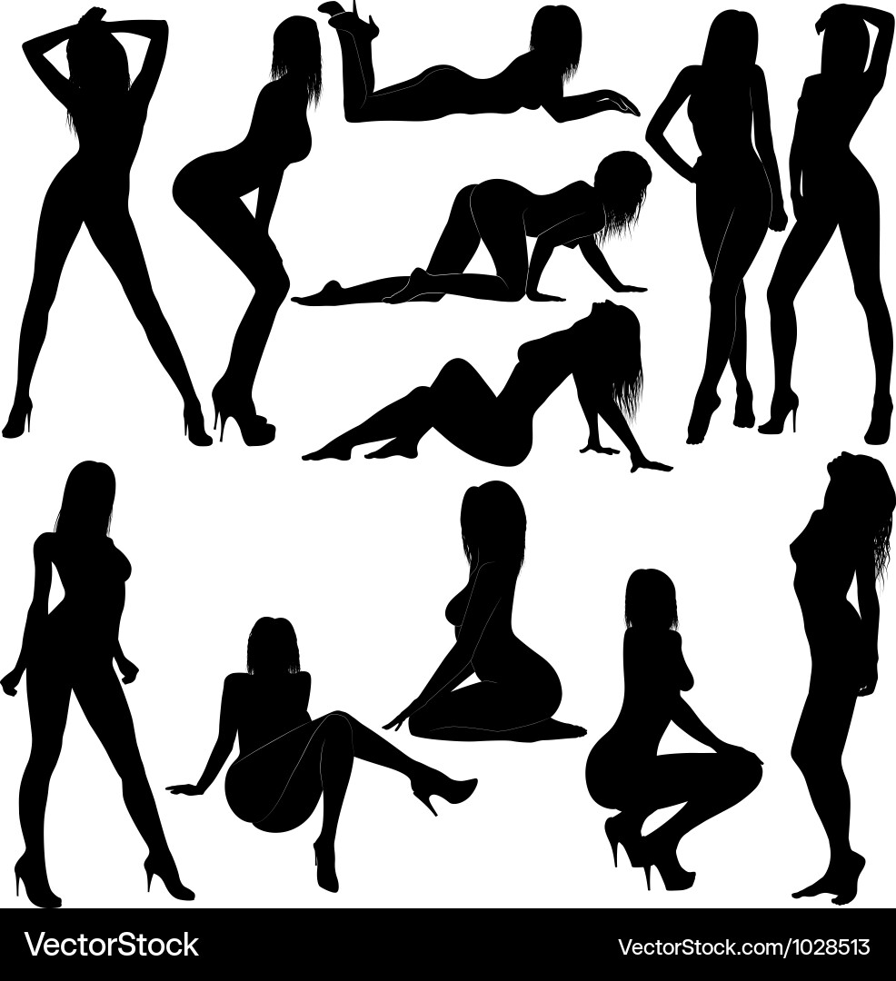 Naked Female Silhouette vector image