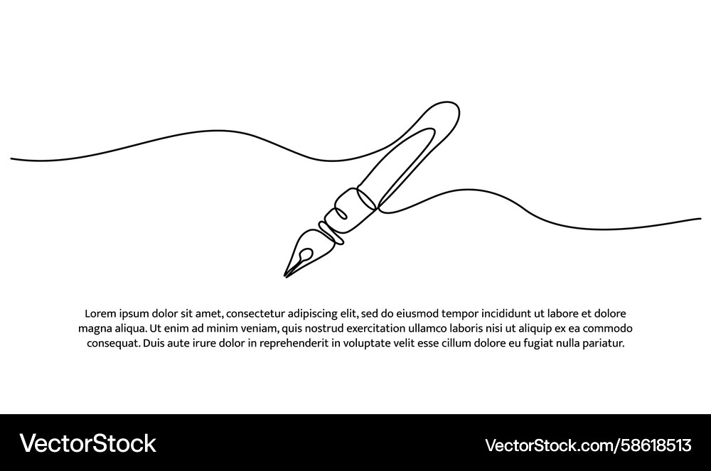 One line of pen abstract minimal continuous Vector Image