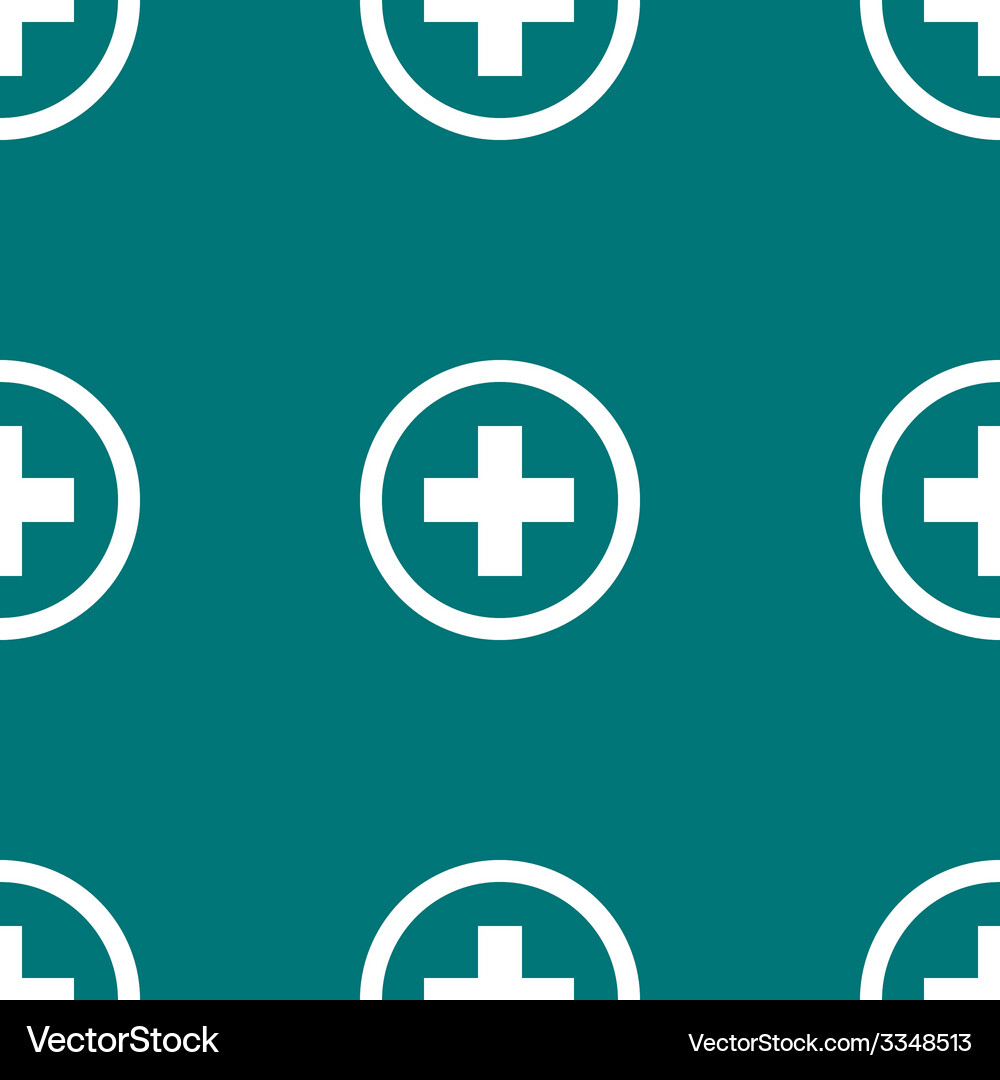 Plus web icon flat design seamless pattern Vector Image