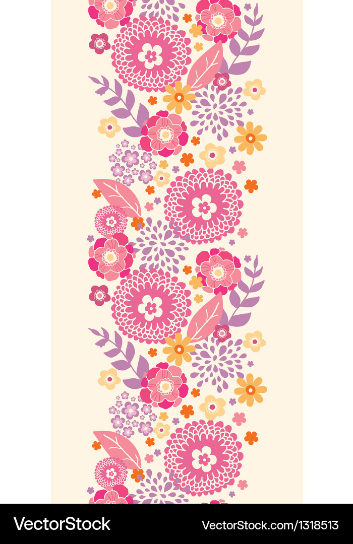 Warm summer plants vertical seamless pattern Vector Image