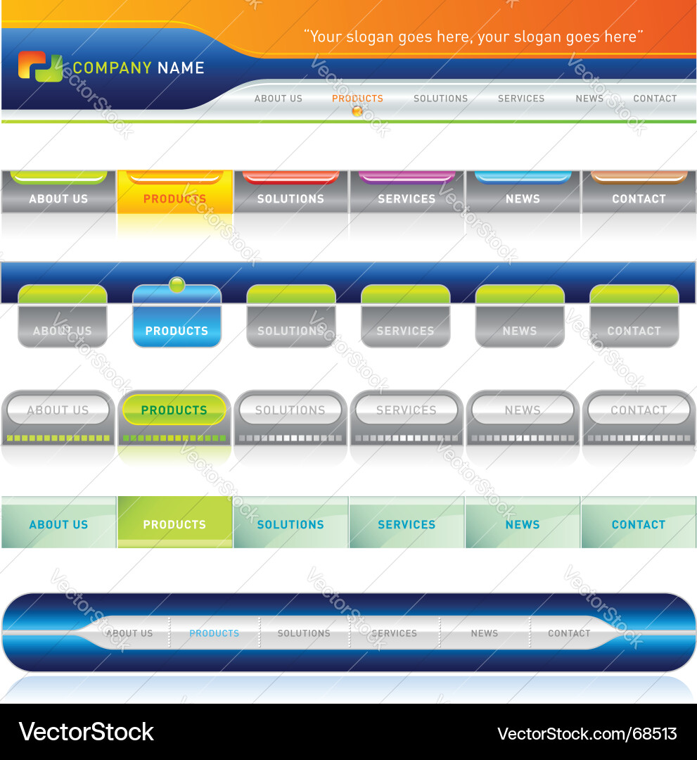 Web Menu Navigation Templates Vector Image
