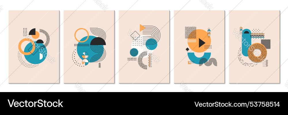 Abstract modern memphis posters in trendy 80 style Abstract modern memphis posters in trendy 80 style vector image