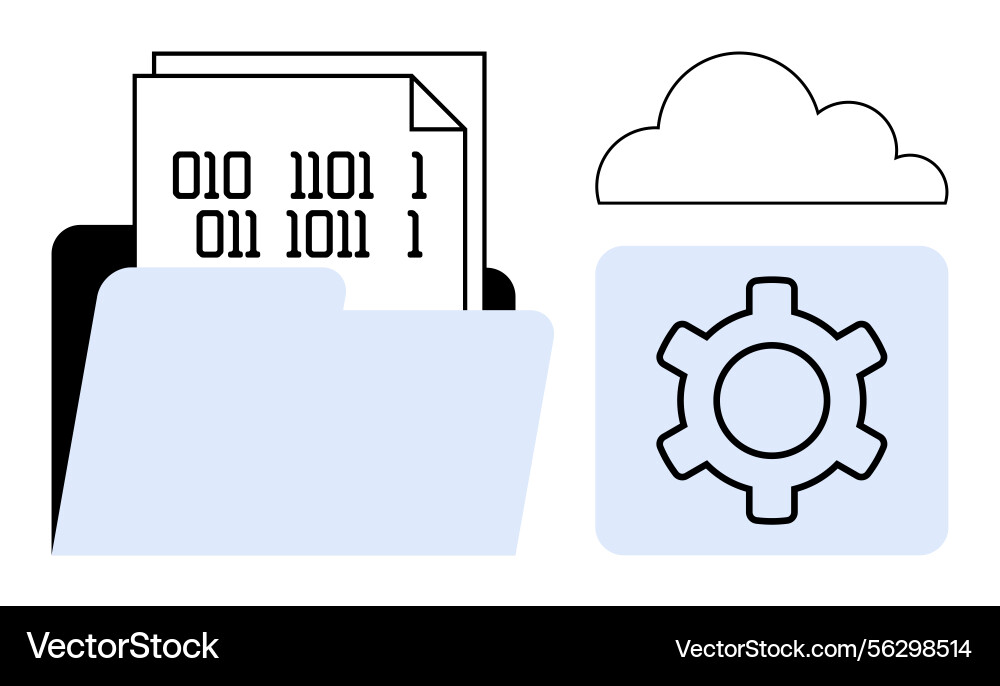 Cloud storage with file management and automation Vector Image