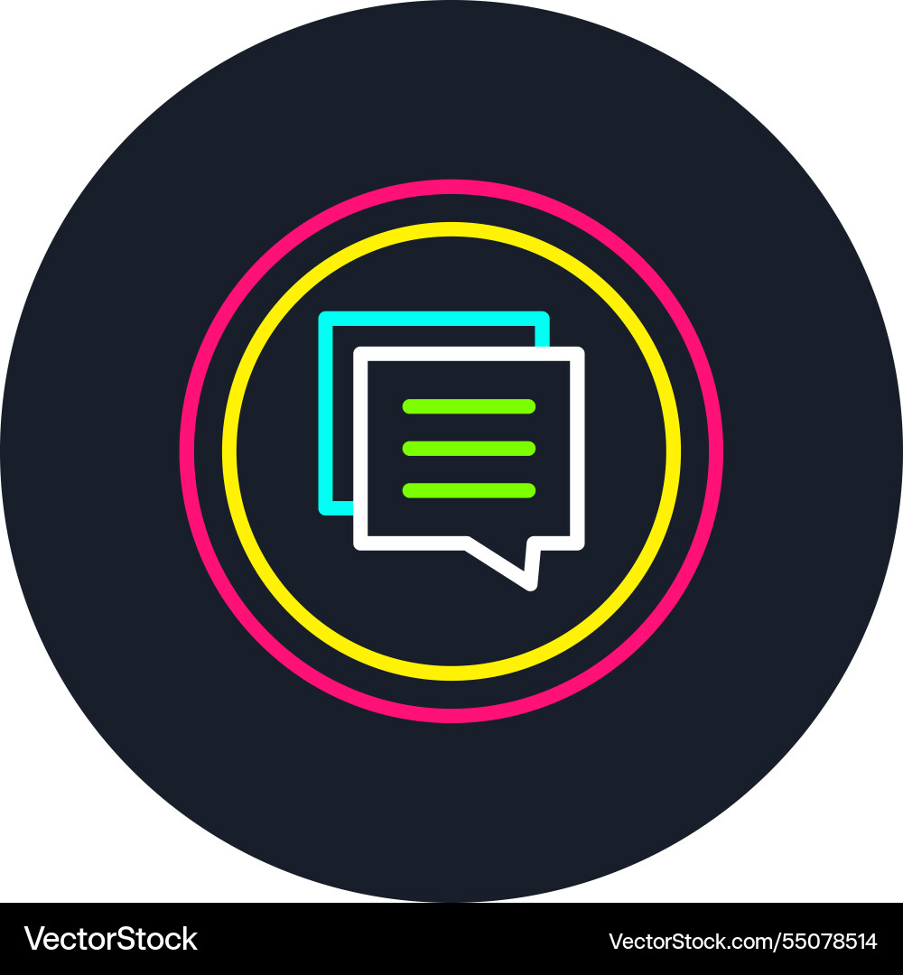 Comment line multi color icon Vector Image