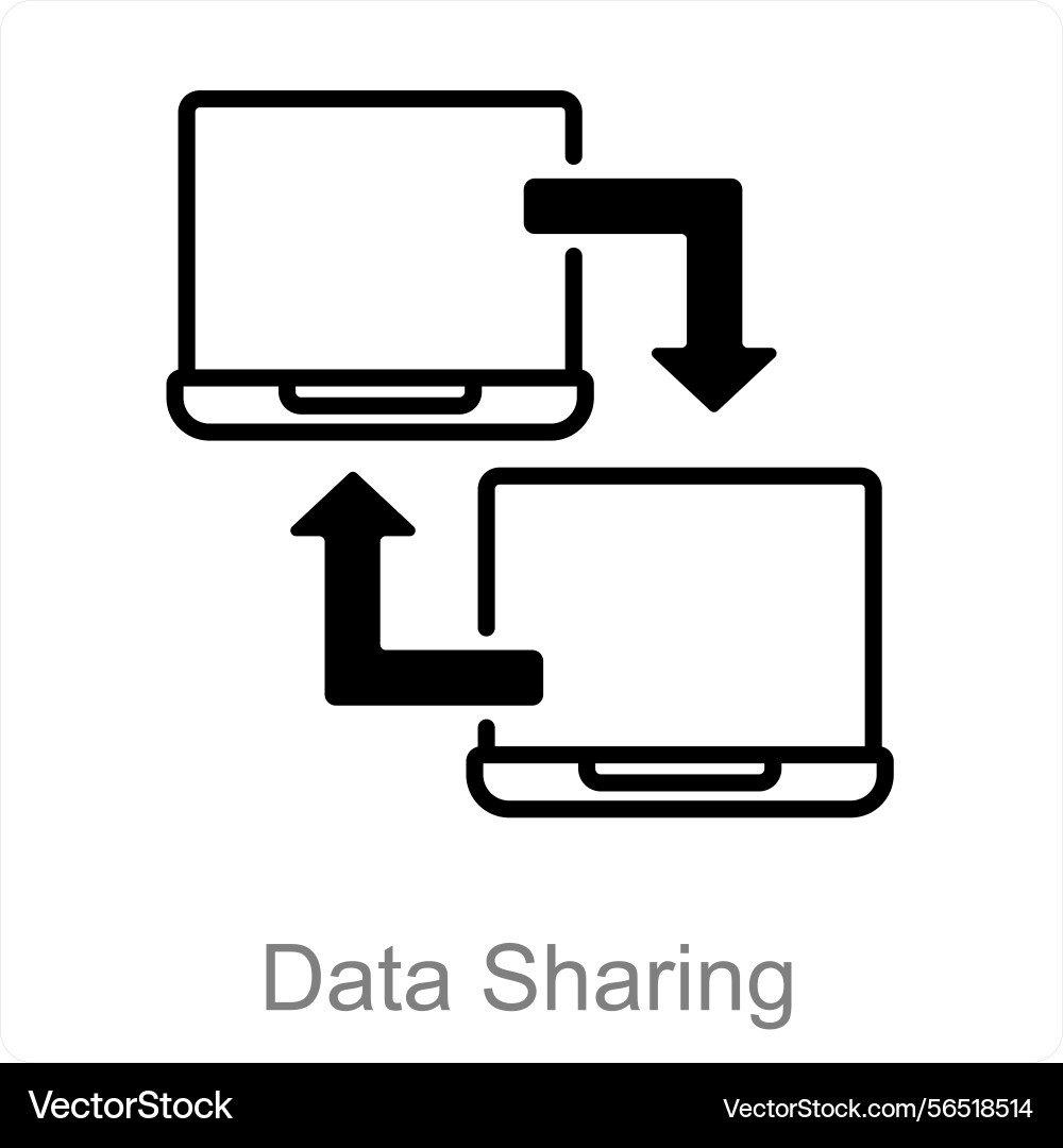 Data sharing and file icon concept vector image