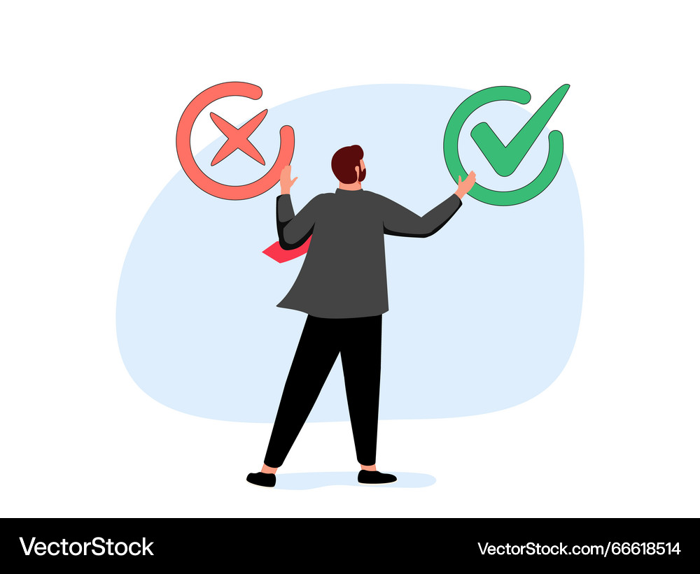 Decision Making: Right vs. Wrong – Royalty-Free Vector | VectorStock