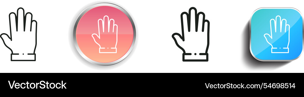 Handsymbol dünn linear regelmäßig und Knopf Stil Handsymbol dünn linear regelmäßig und Knopf Stil Vektorbild
