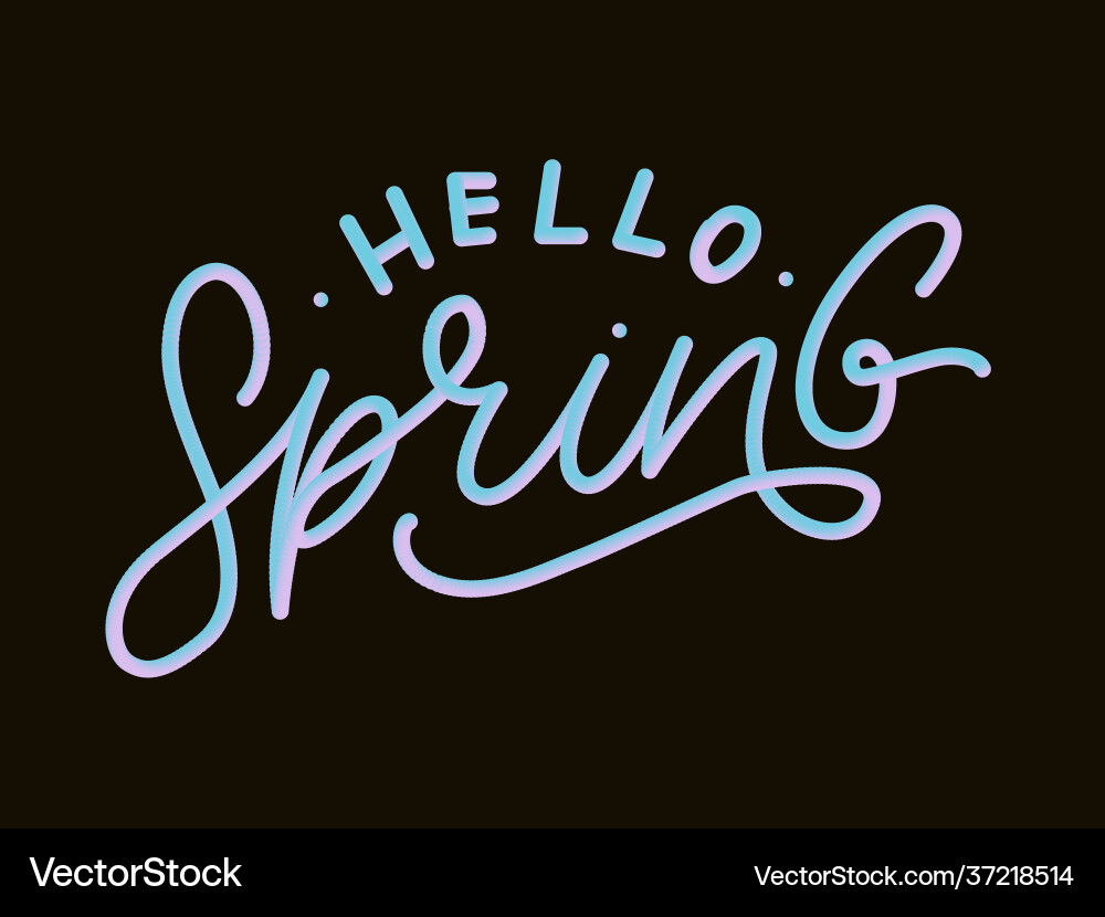 Hello spring flowers text background frame vector image