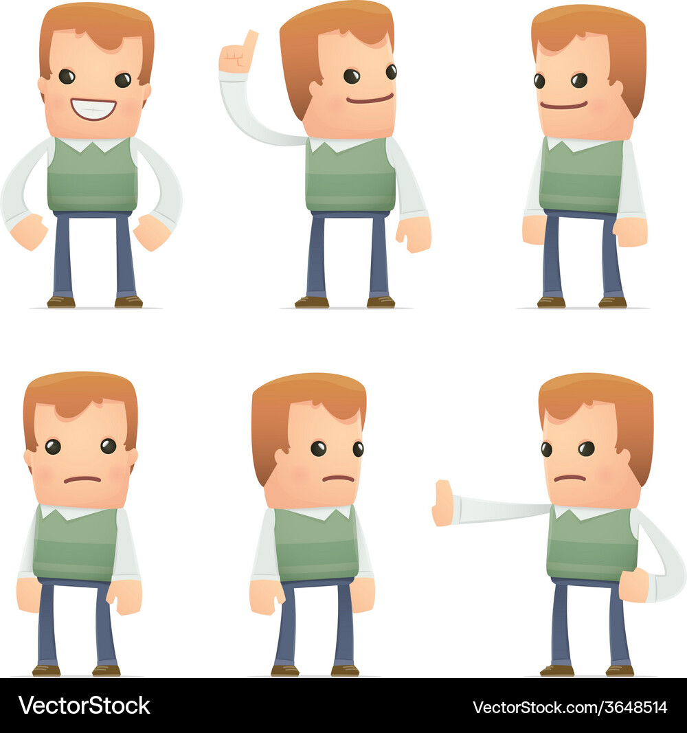 Set of neighbor character in different poses Vector Image